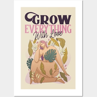 Gardening Gardener Grow Everything With Love Garden Posters and Art